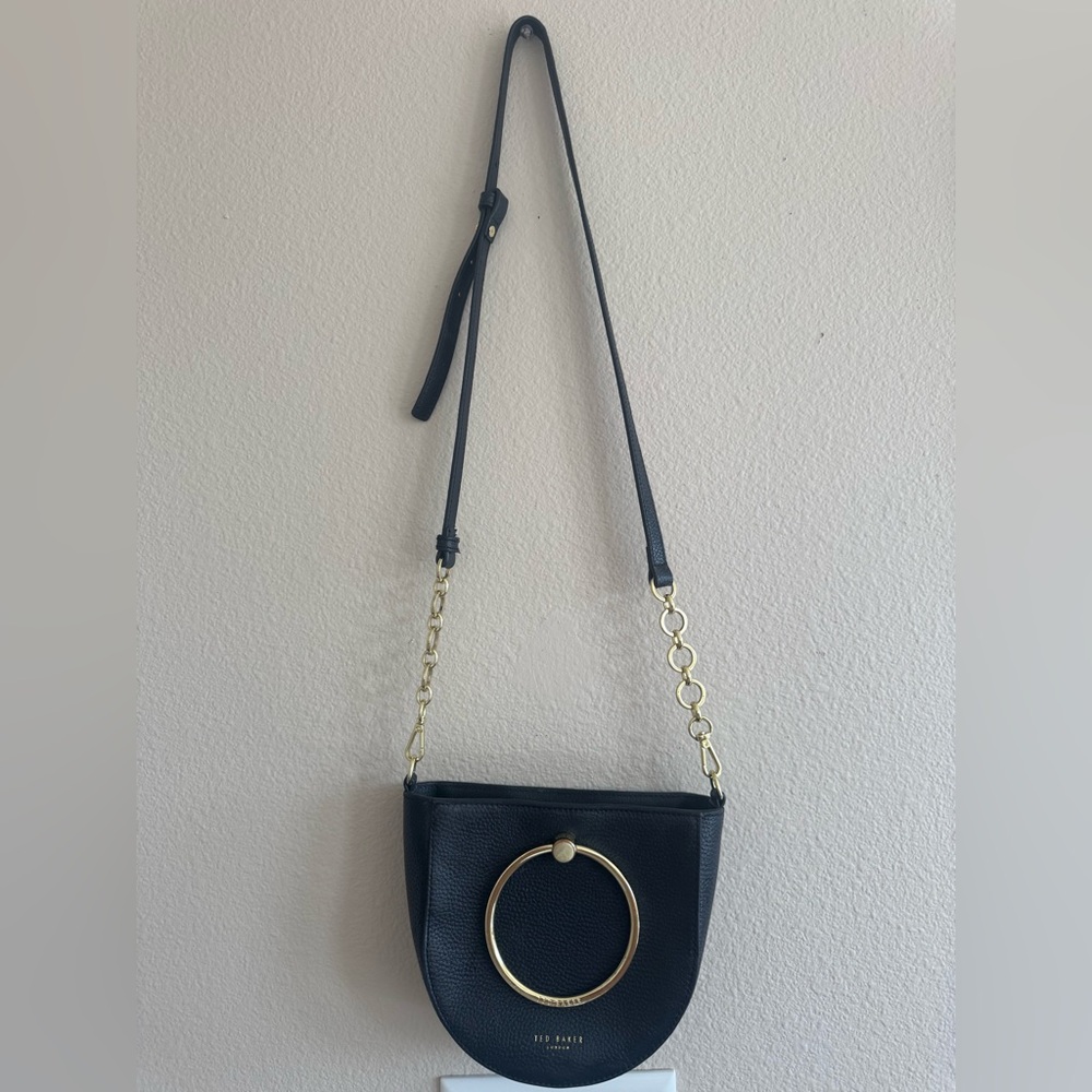 Ted Baker Fiorel Ring Handle Leather Curved Crossbody Bag